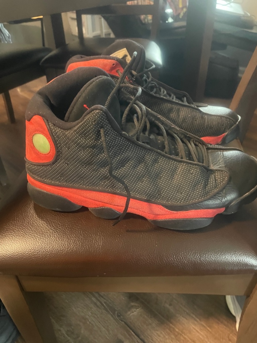 Nike Air Jordan Black and Red Basketball Sneakers